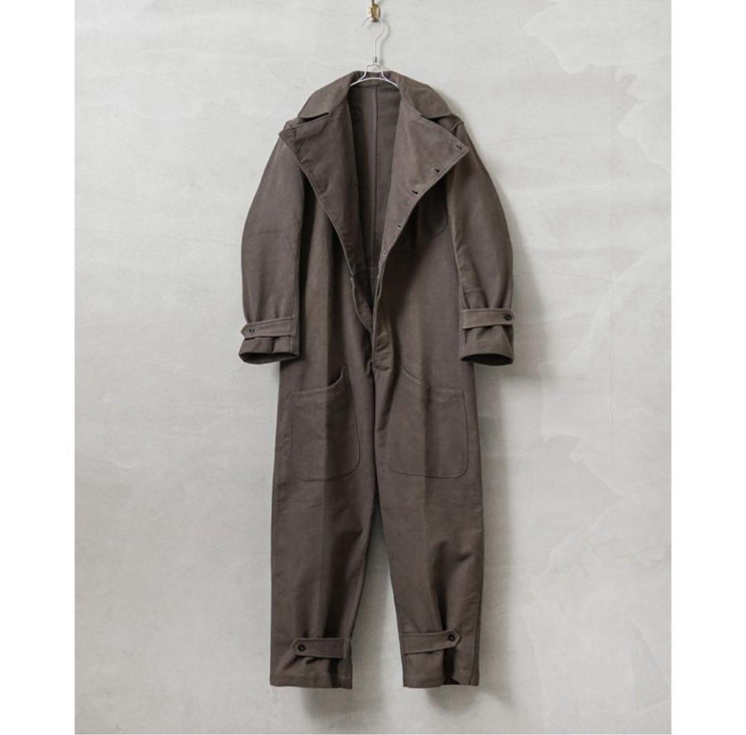 デッドストック イタリア軍 モールスキン カバーオール BROWN