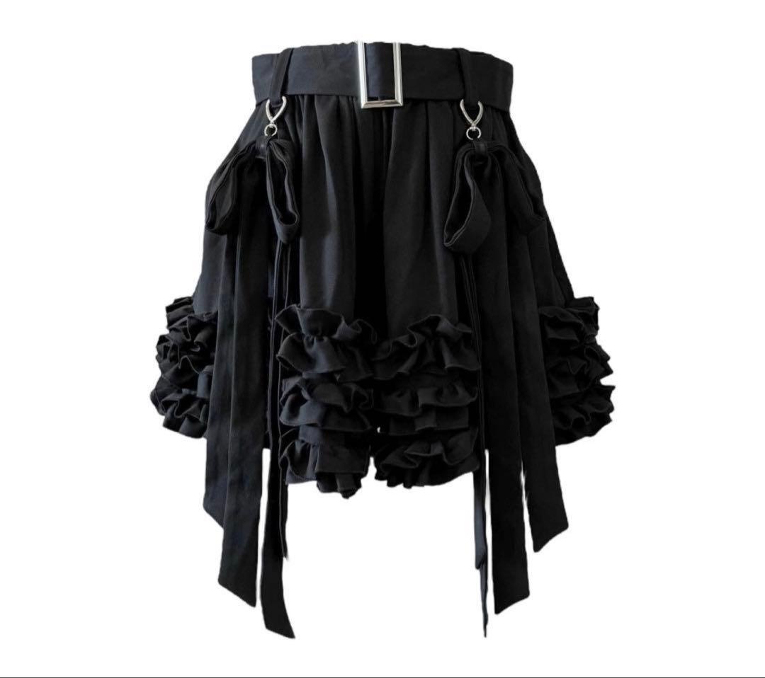 新品未使用HEIHEIヘイヘイリボンフリルショートパンツブラックスカート