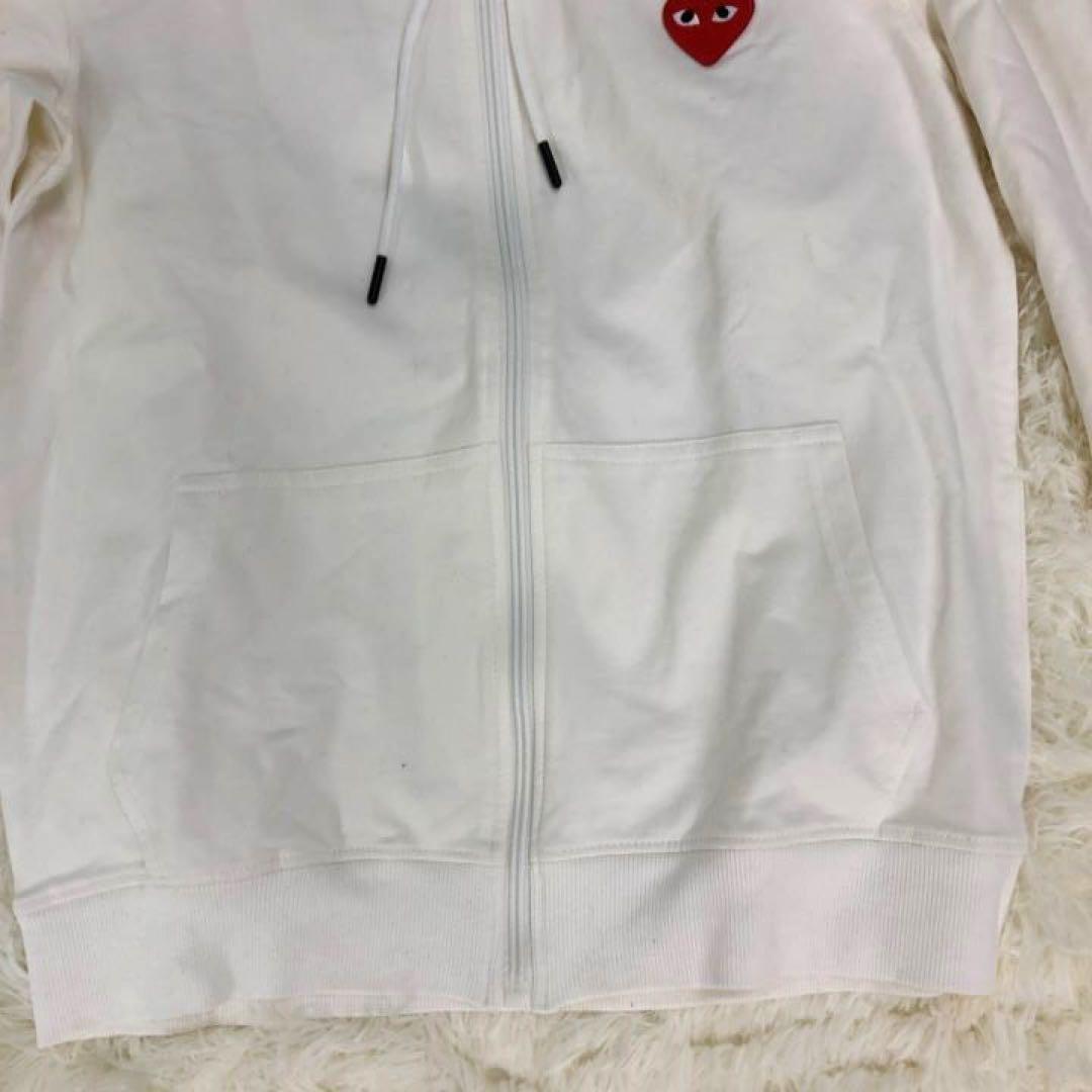 美品　プレイコムデギャルソンパーカーレディースLサイズ　ホワイト