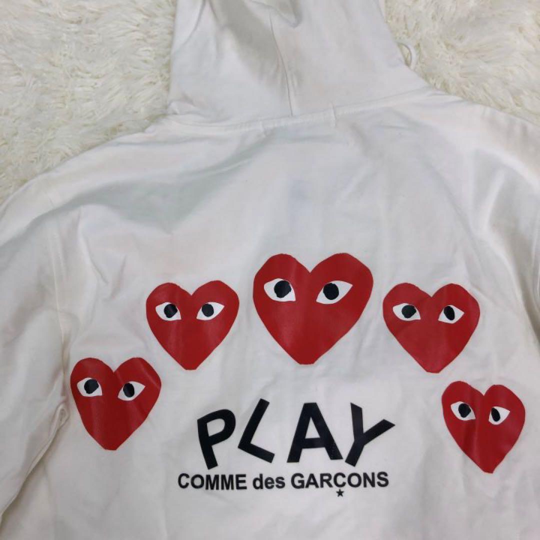 美品　プレイコムデギャルソンパーカーレディースLサイズ　ホワイト