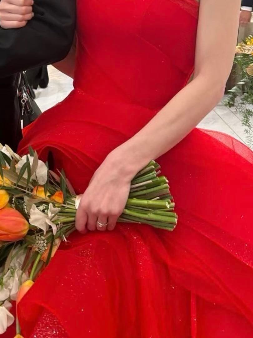 【引っ越しで2月末廃棄予定】verawang キャサリン風ドレス　カラードレス赤