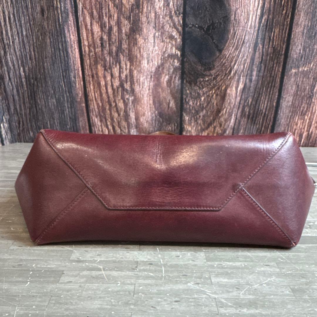 CELINE セリーヌ マカダム柄 トートバッグ キャンバス×レザー ボルドー系