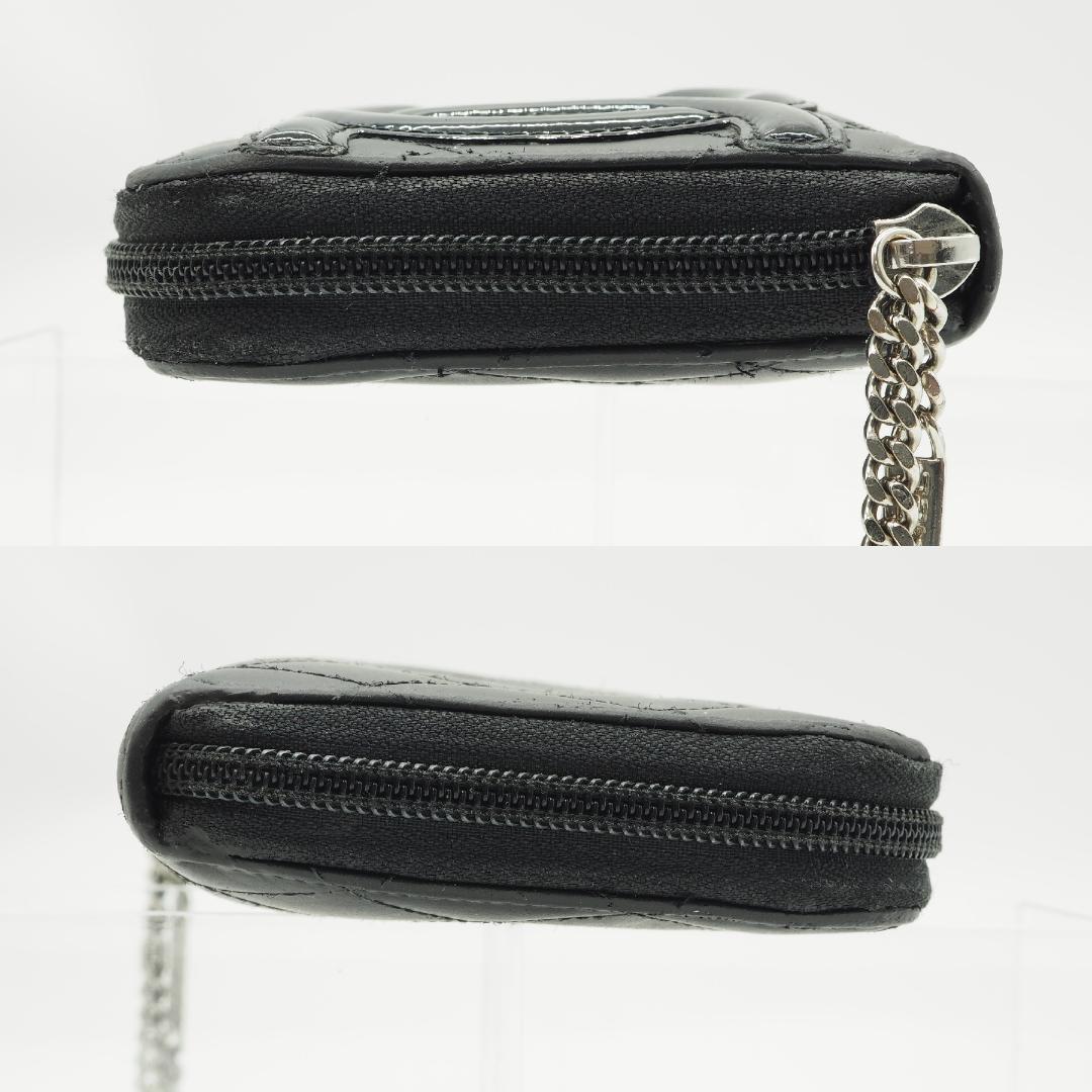 【美品】シャネル カンボンライン ラウンドファスナー 長財布 黒×ピンク