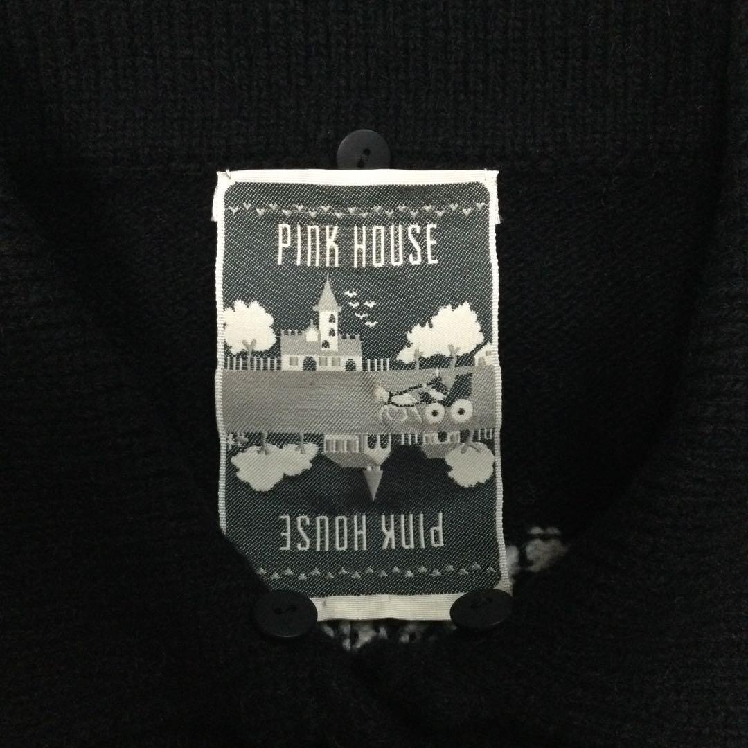 【希少】美品★ピンクハウス ファー襟トナカイ ビジュー ニットカーディガン