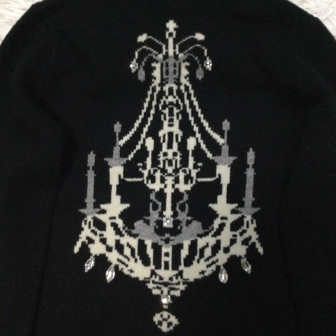 【希少】美品★ピンクハウス ファー襟トナカイ ビジュー ニットカーディガン