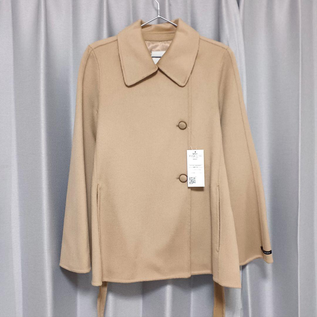 【新品タグ付き】サイドボタンハンドメイドケープジャケット ベージュ