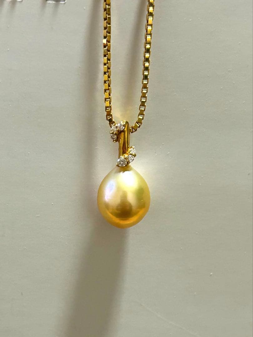 k18 D0.08ct 南洋ゴールデンパール ペンダントトップ
