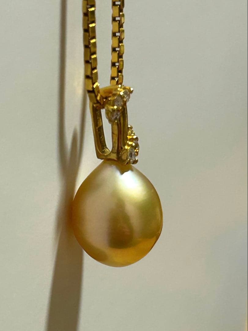 k18 D0.08ct 南洋ゴールデンパール ペンダントトップ