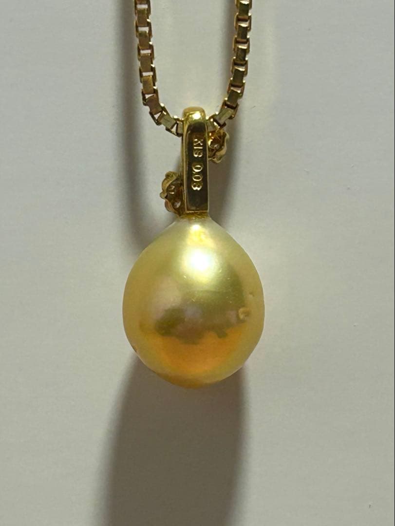 k18 D0.08ct 南洋ゴールデンパール ペンダントトップ