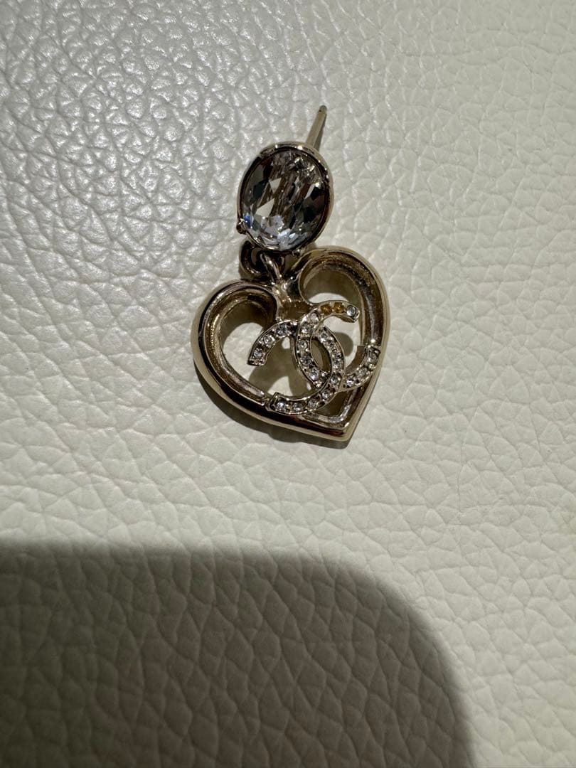 CHANEL (シャネル) ココマーク ハートモチーフ ラインストーン ピアス