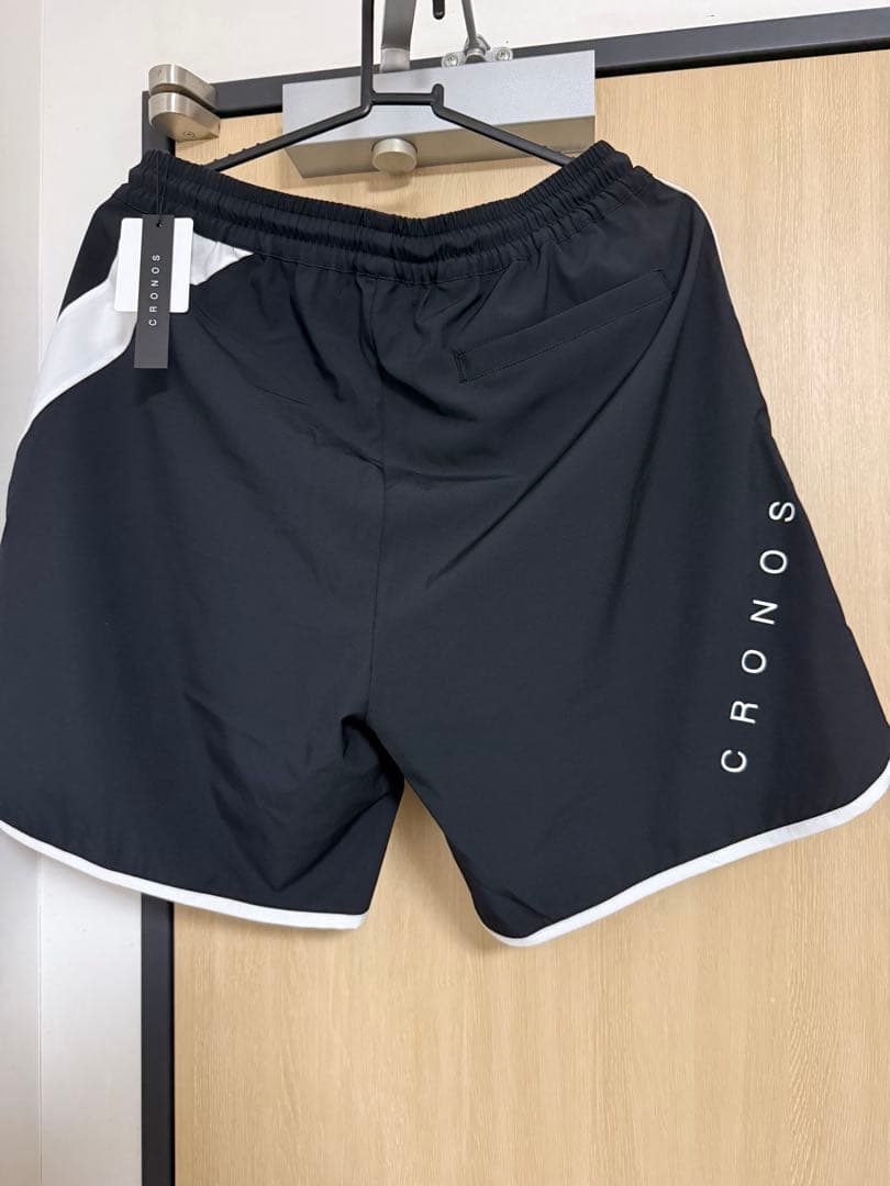 【OM】CRONOS サイドストライプ ショートパンツ ブラック