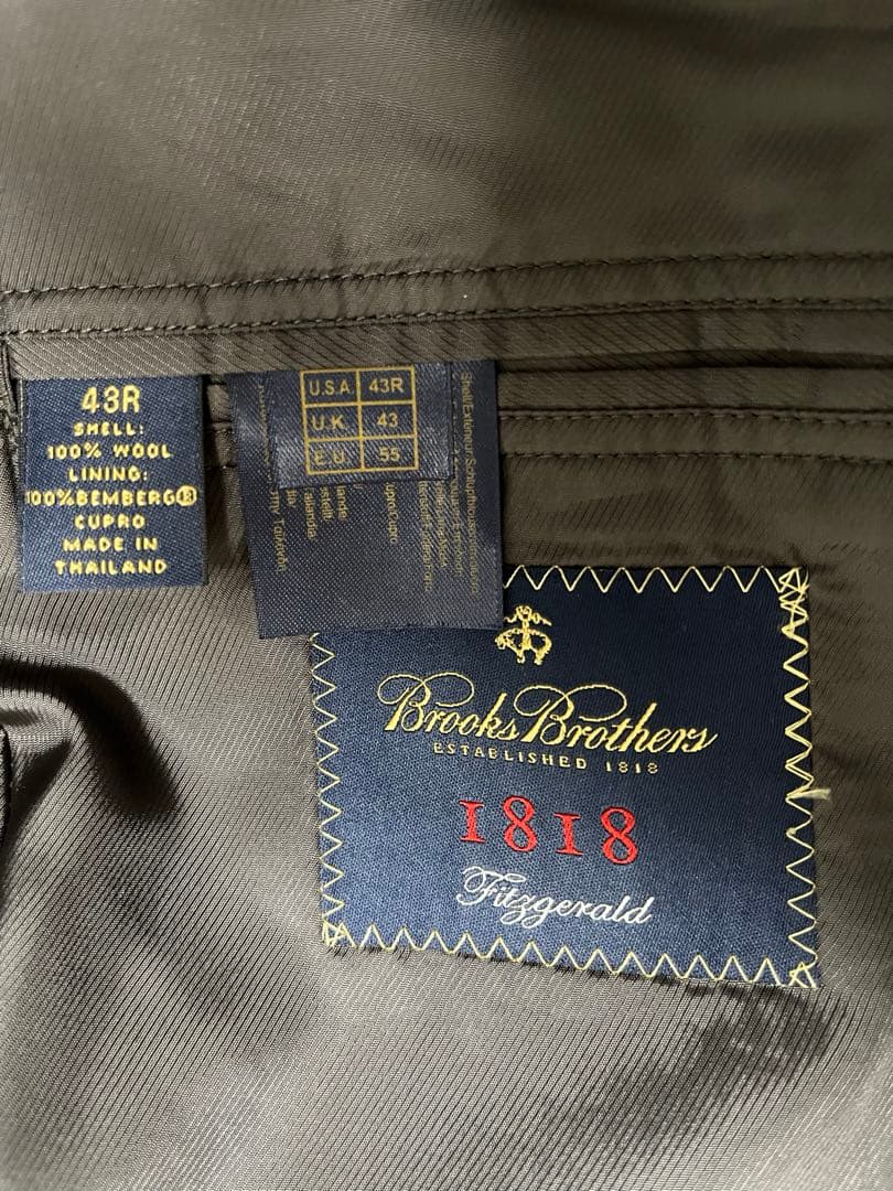 BrooksBrothers 2釦シングルヘリンボーンアンコンジャケット灰 XL