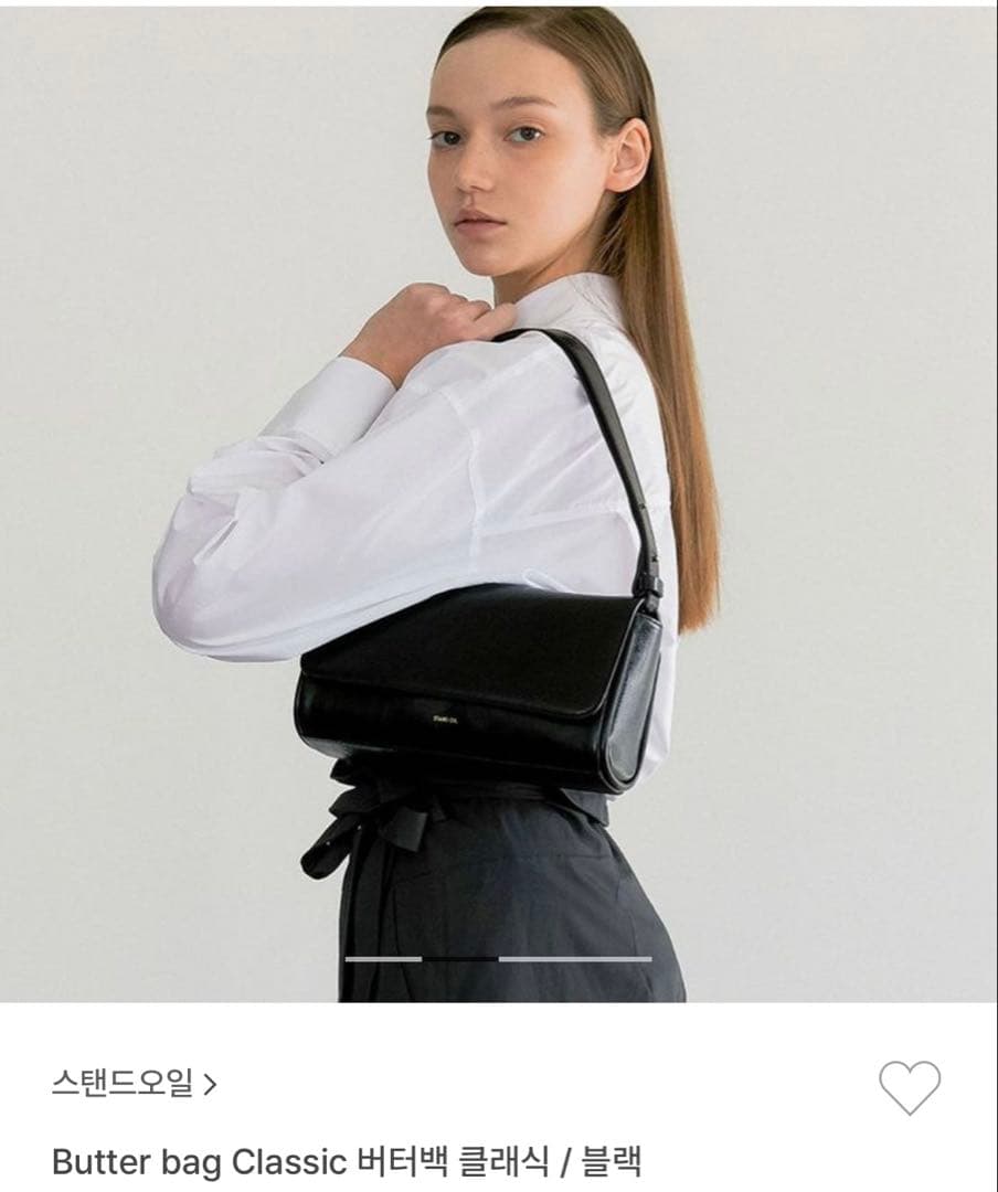 STAND OIL ブラックレザーショルダーバッグ