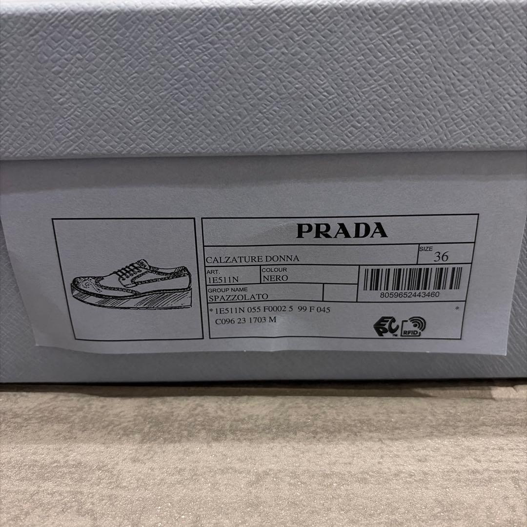 【36】PRADA ブラッシュドレザー ダービーシューズ 新品未使用