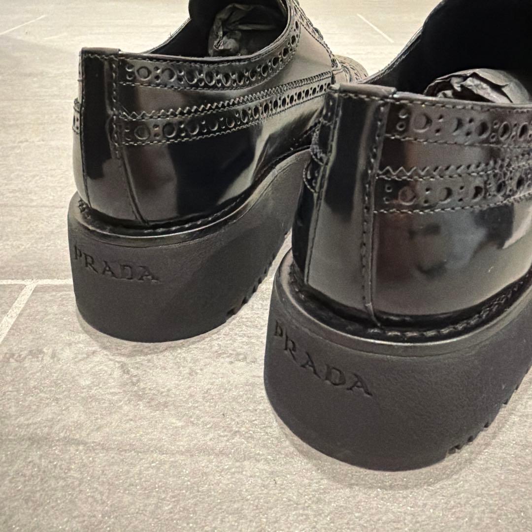 【36】PRADA ブラッシュドレザー ダービーシューズ 新品未使用