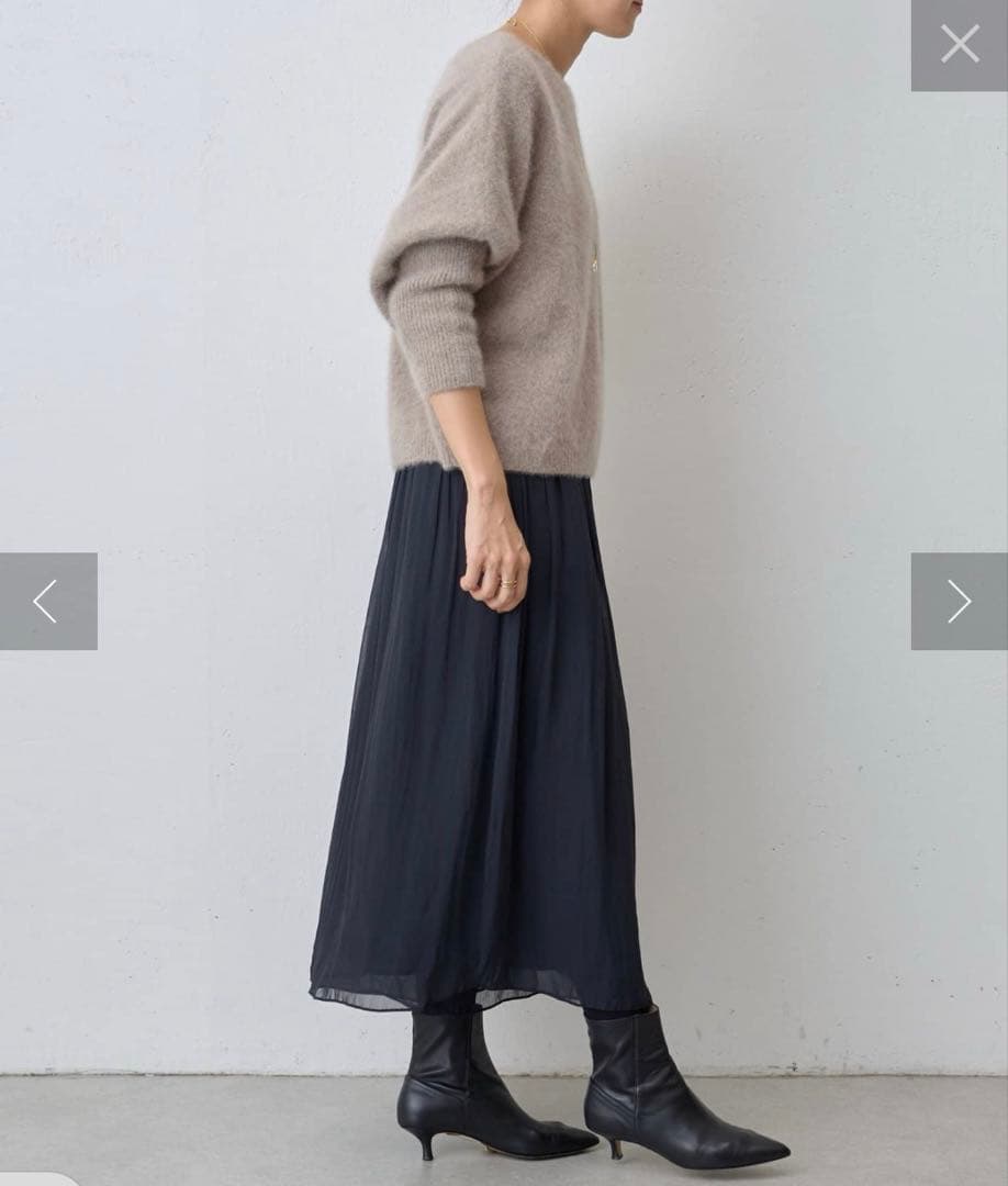 【新品】ビアズリー シワシフォンギャザーパンツ ブラック 黒