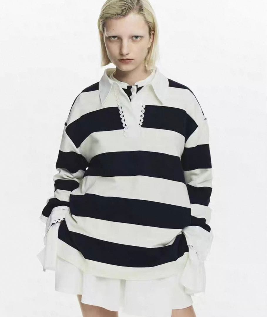 ラスト1点1\4発送Bibiy. FRANCINE RUGBY TOP ビビィ