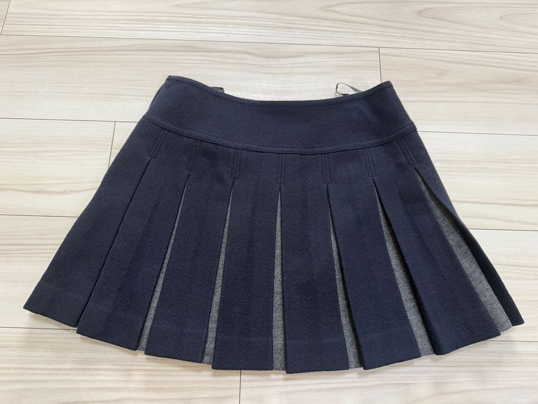 バーバリーブルーレーベル プリーツスカート 36 ネイビー 三陽商会