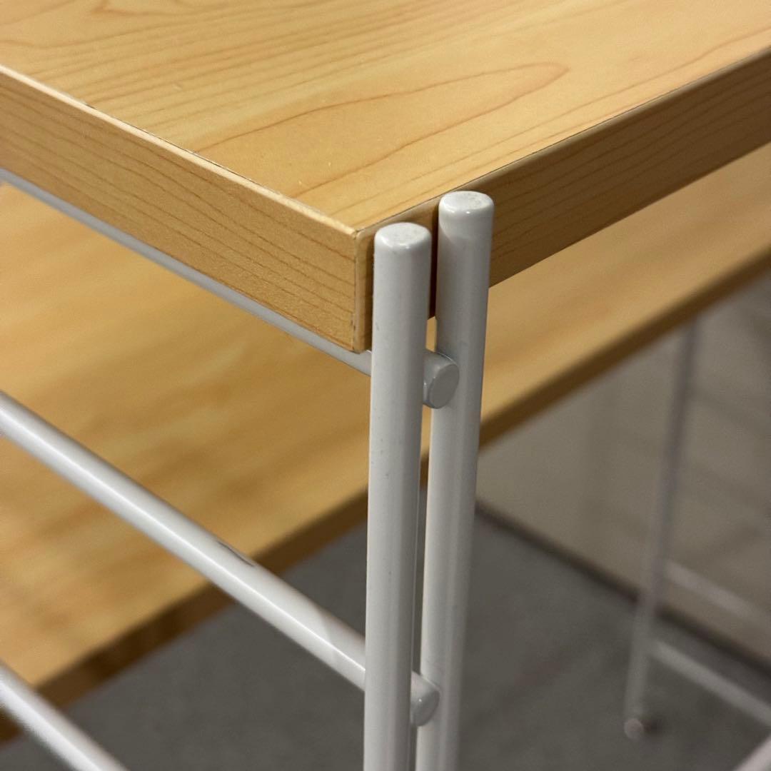 ベルメゾン ダブルワイヤーレンジ台 ナチュラル×ホワイト 幅84cm