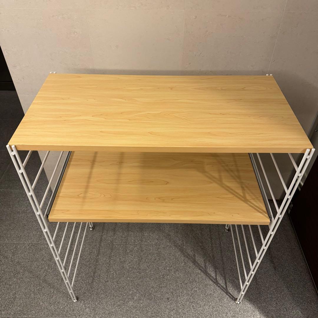 ベルメゾン ダブルワイヤーレンジ台 ナチュラル×ホワイト 幅84cm