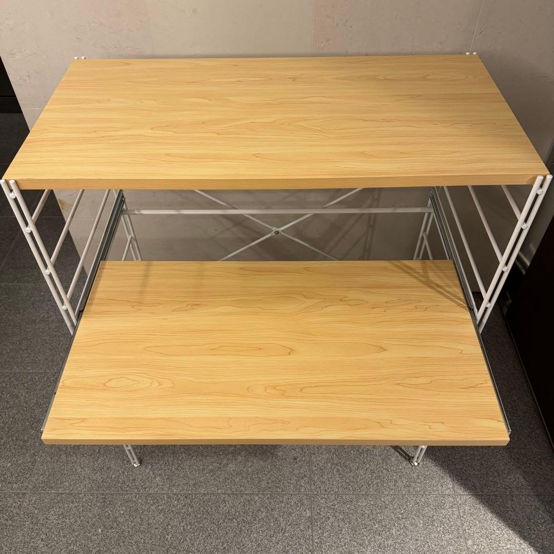 ベルメゾン ダブルワイヤーレンジ台 ナチュラル×ホワイト 幅84cm