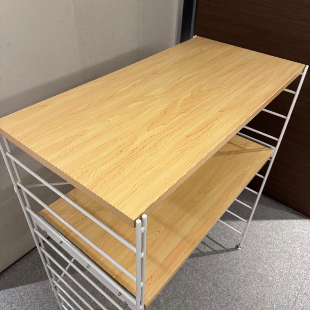 ベルメゾン ダブルワイヤーレンジ台 ナチュラル×ホワイト 幅84cm