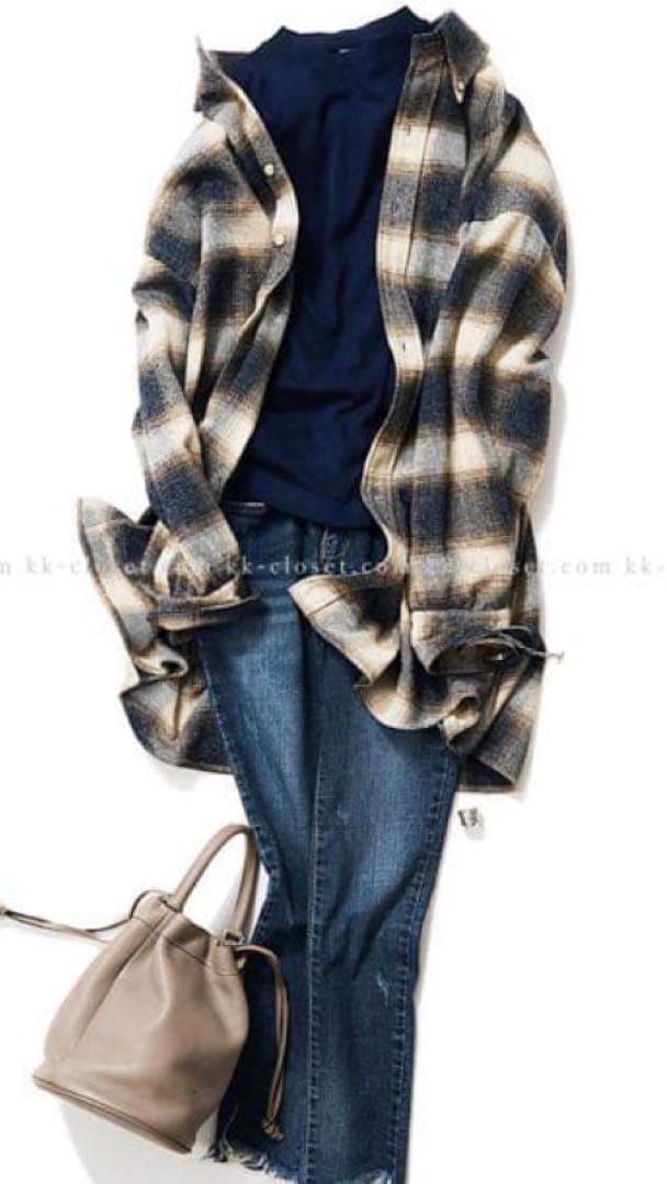 クチュールドアダム　フランネルオンブレーシャツ菊池京子