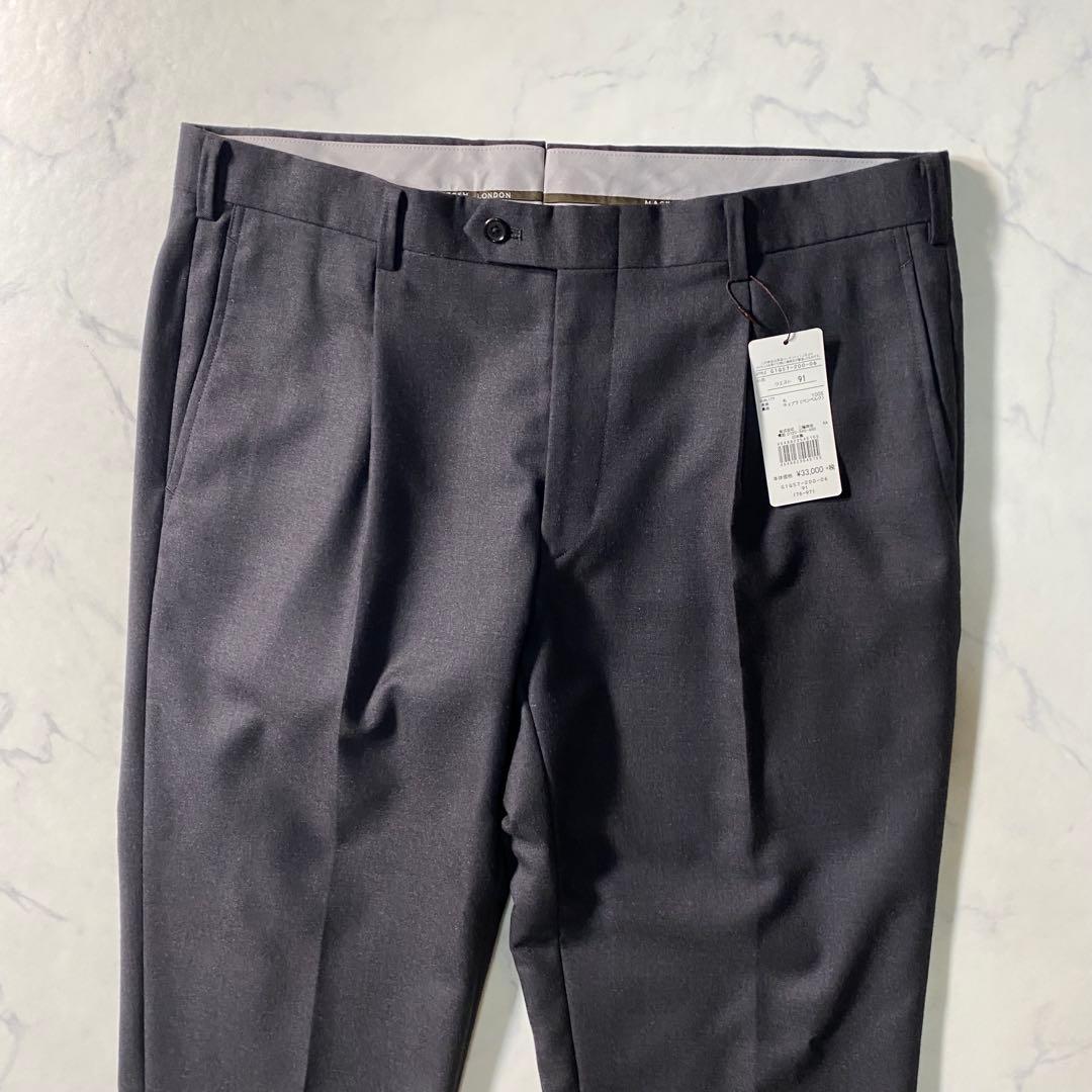 【新品未使用】マッキントッシュ　スラックス　タグ付き　大きいサイズ　ワンタック