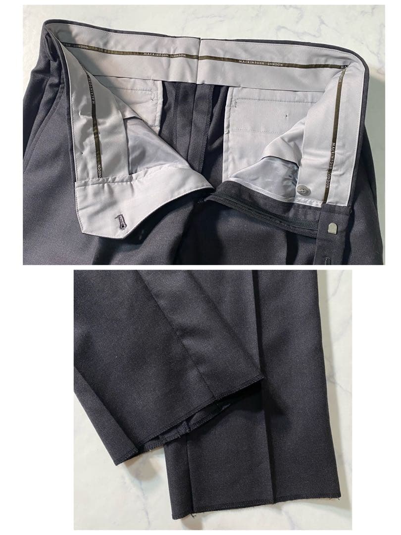 【新品未使用】マッキントッシュ　スラックス　タグ付き　大きいサイズ　ワンタック