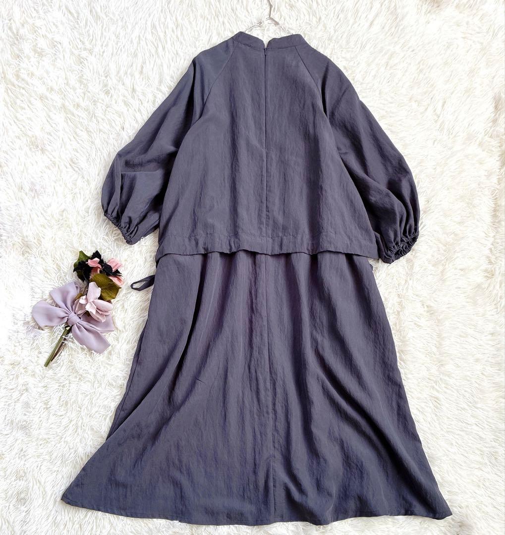 【美品】ビアズリー　サイドリボンレイヤードワンピース　ロングワンピース