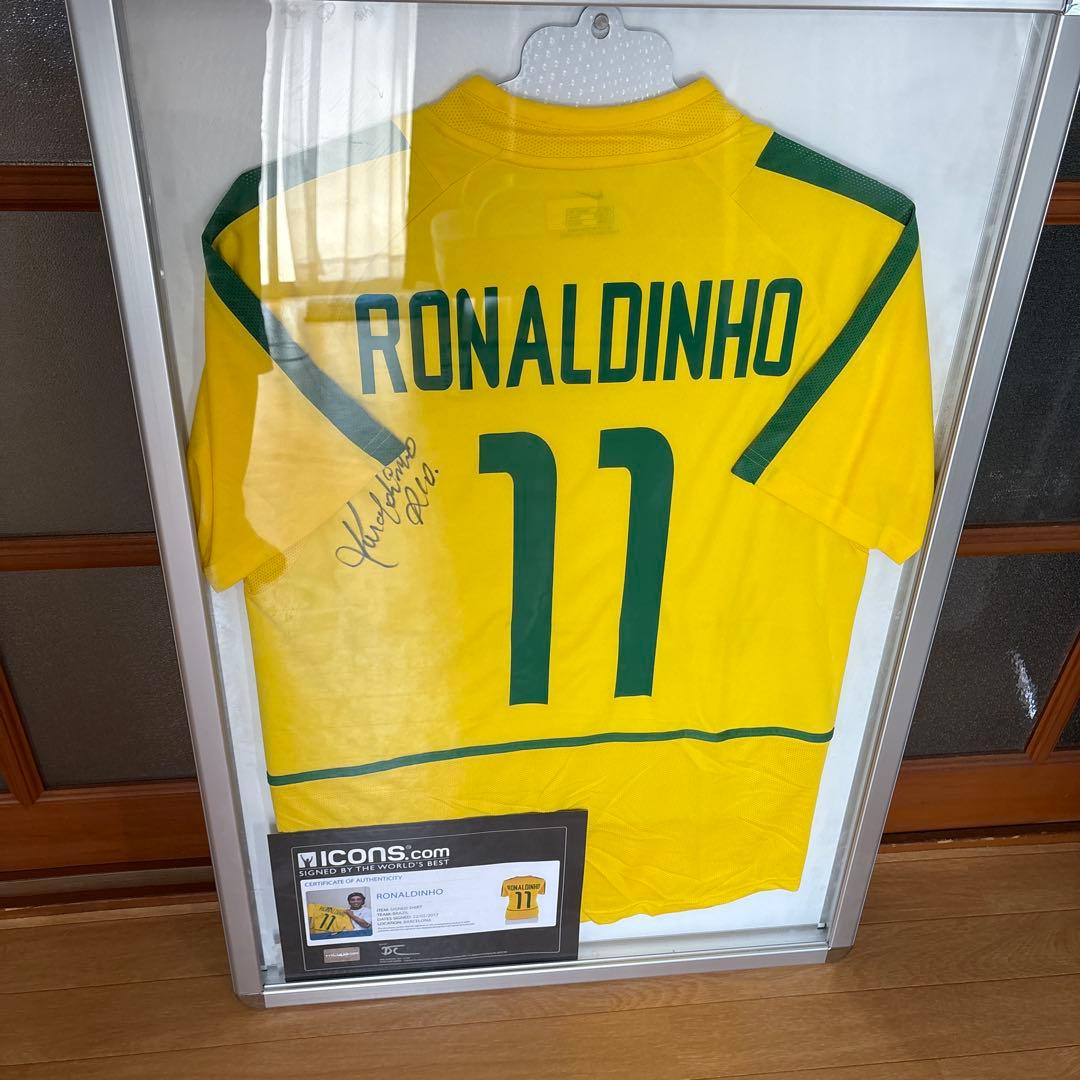 ICONS.com ロナウジーニョ　直筆サイン入りユニフォーム　ブラジル代表