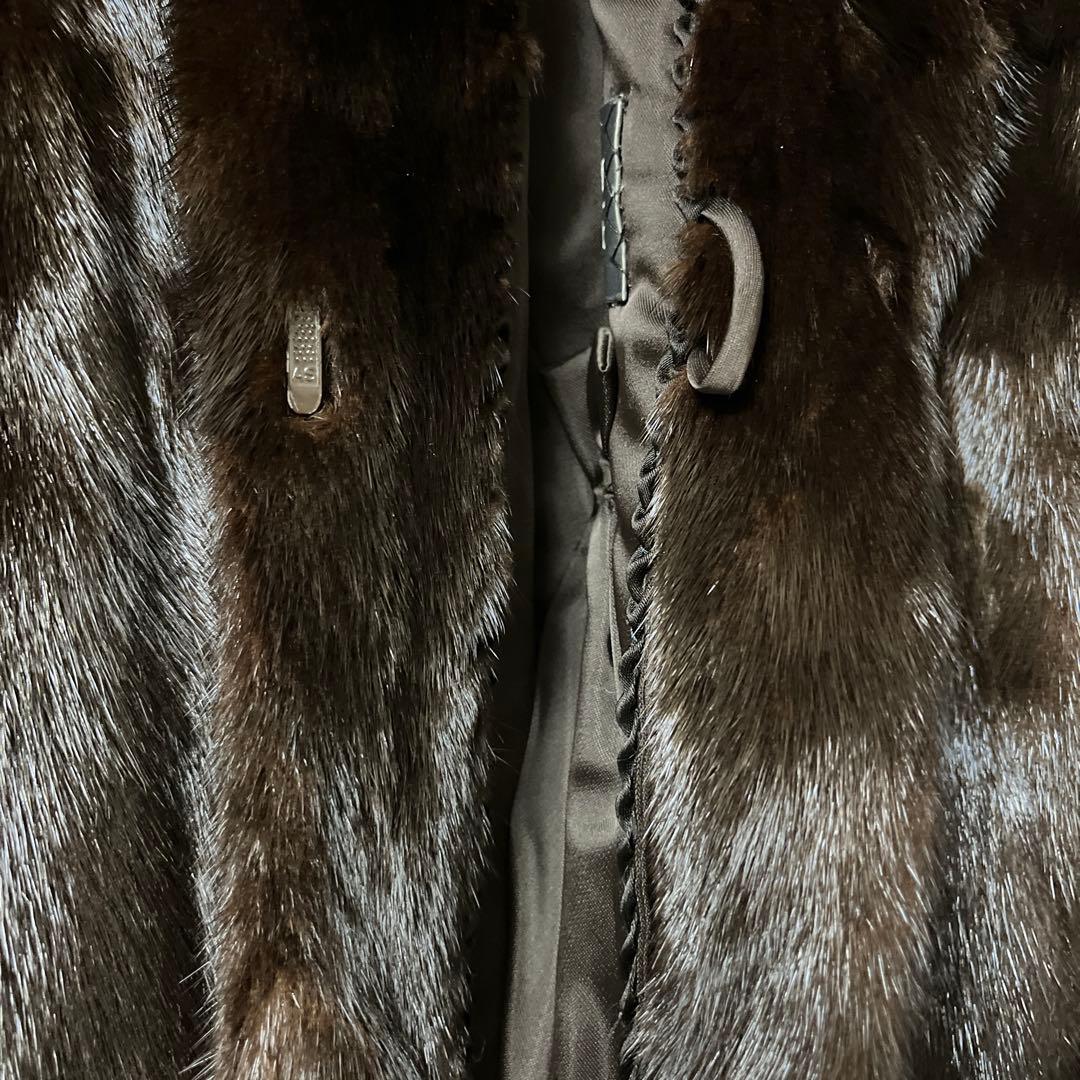 SAGA Superb Quality サガミンク　ロングコート　ダークブラウン