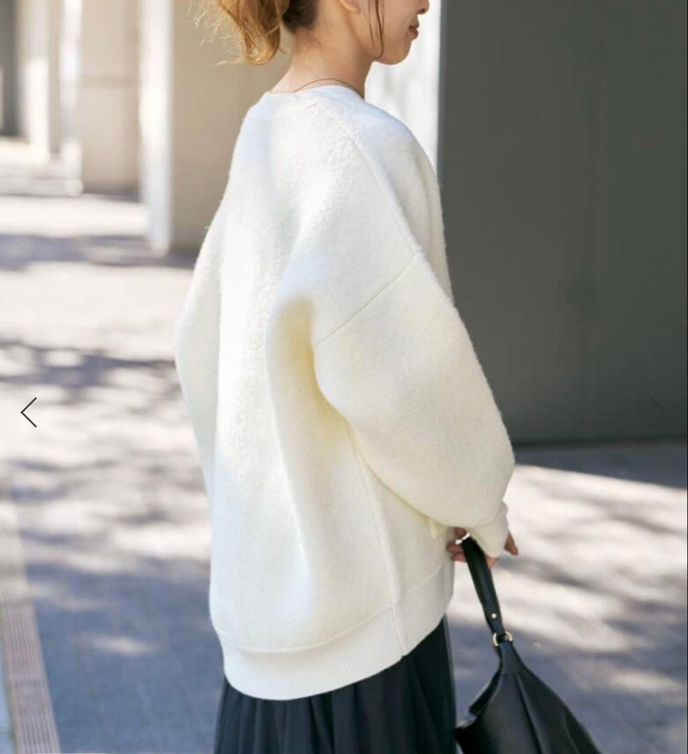 新品　Spick & Span ブークレダブルフェイスカーディガン　ホワイト　白