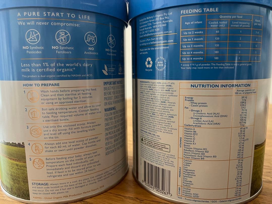 お値下げ☆Bellamy's Organic 粉ミルク ステップ1