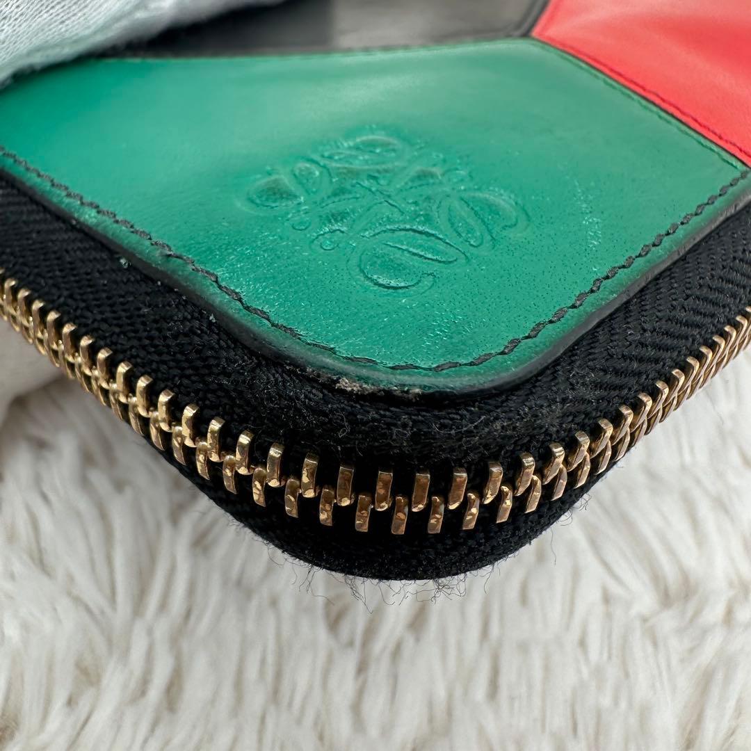 美品✨ロエベ　長財布　ラウンドジップ　パズル　アナグラム　マルチカラー　レザー