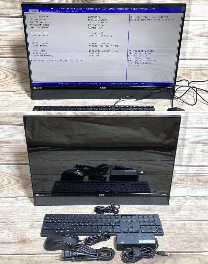 NEC テレビ/SSD/Windows11/i7/24型/ブルーレイ LAVIE