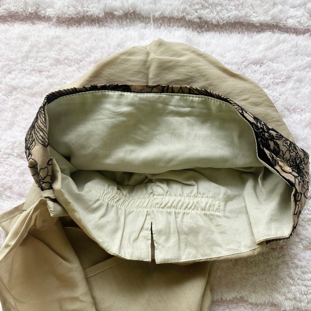 今だけお値下げ中⭐︎BAREN花柄刺繍スカーフハット　ベージュ/黒　Mサイズ完売品