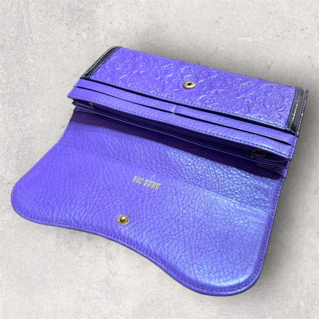 【美品】ANNA SUI アナスイ セルパン がま口長財布 パープル 紫 白蛇