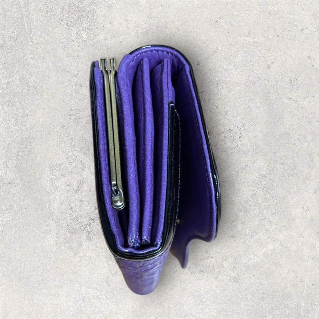 【美品】ANNA SUI アナスイ セルパン がま口長財布 パープル 紫 白蛇