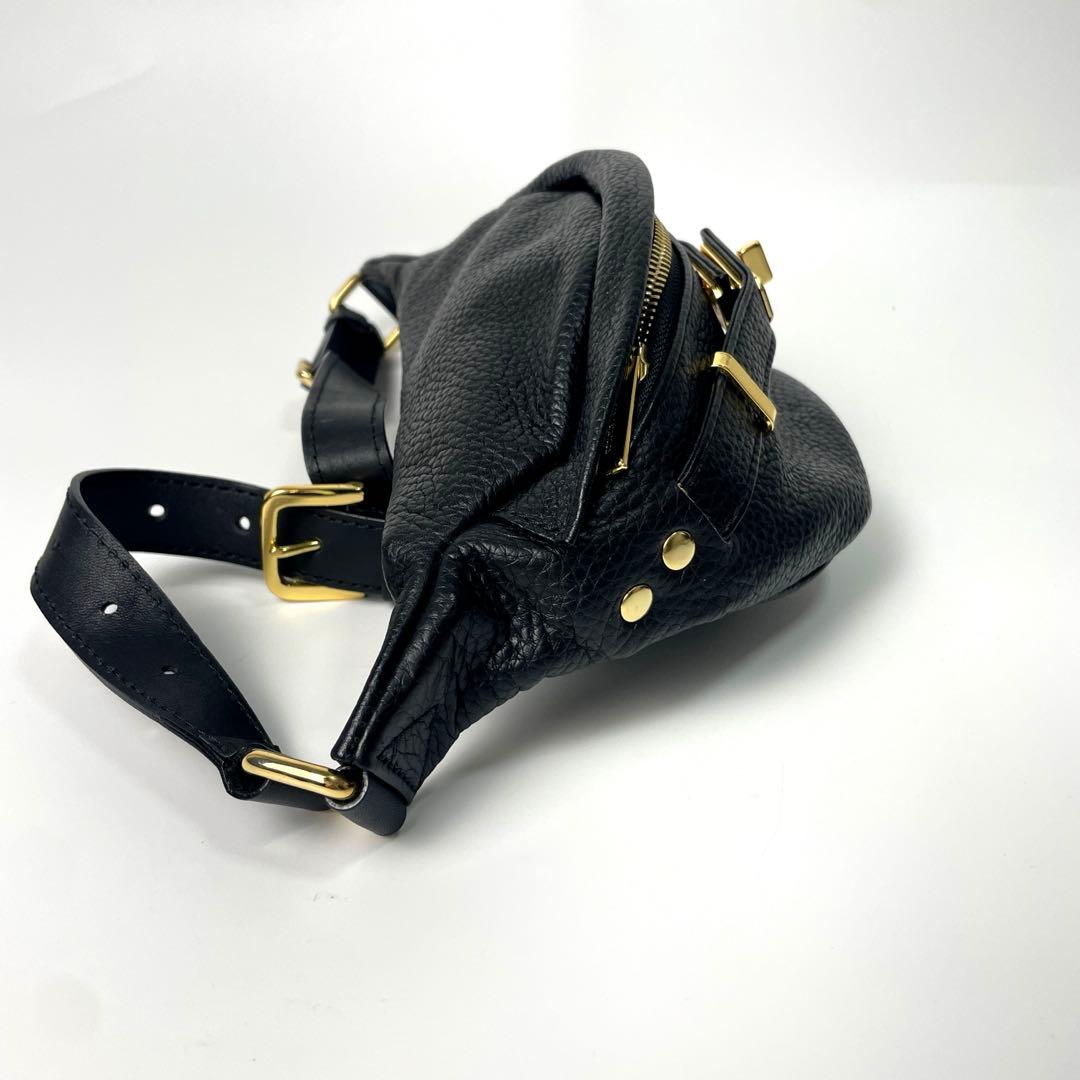 専用　美品✴︎ シータパランディカ　ウエストポーチ　黒　シボ革　レザー