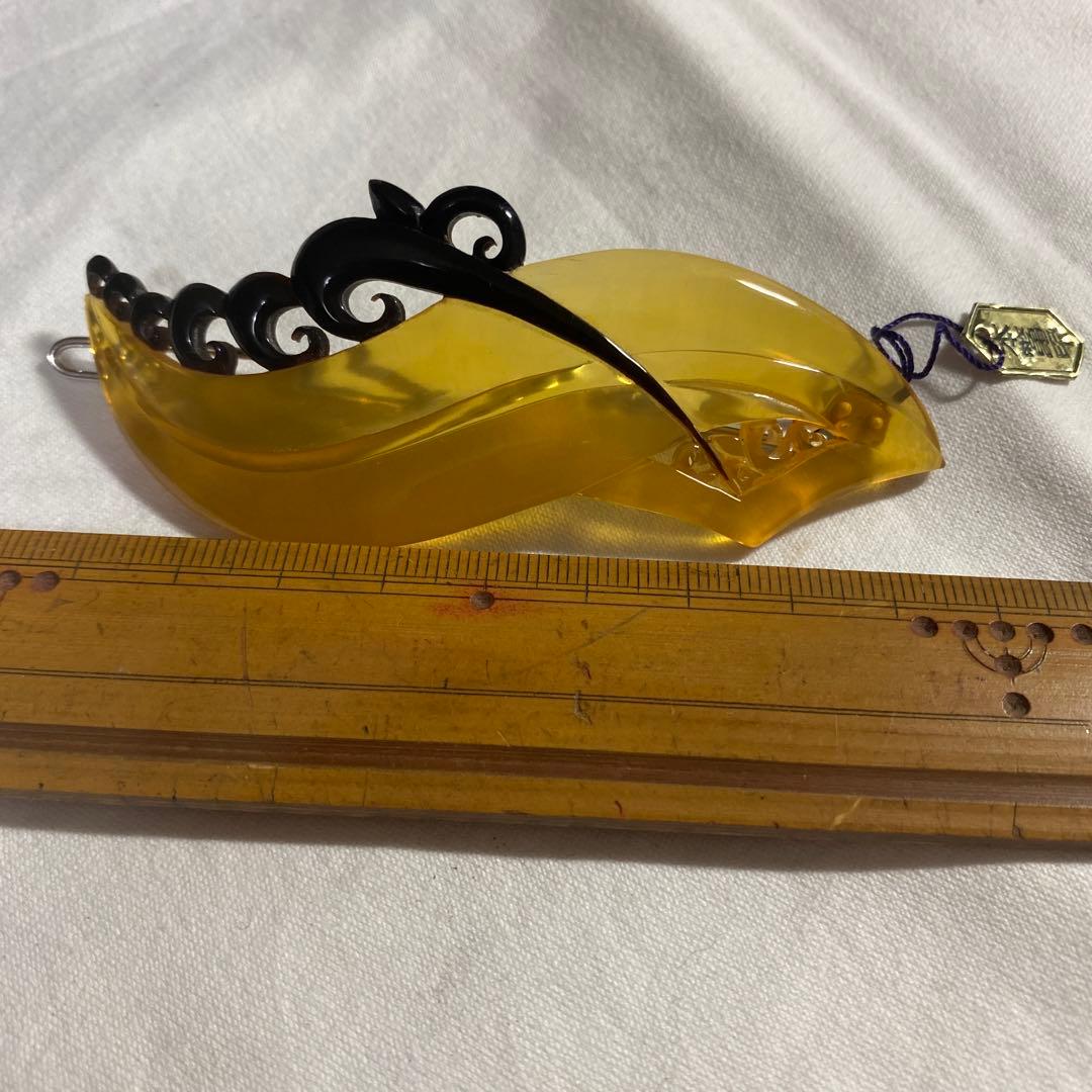 本鼈甲　バレッタ　白鼈甲　約9．5cm