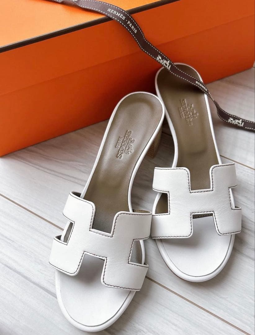 HERMES オアジス　ホワイト　 37 1/2 23.5