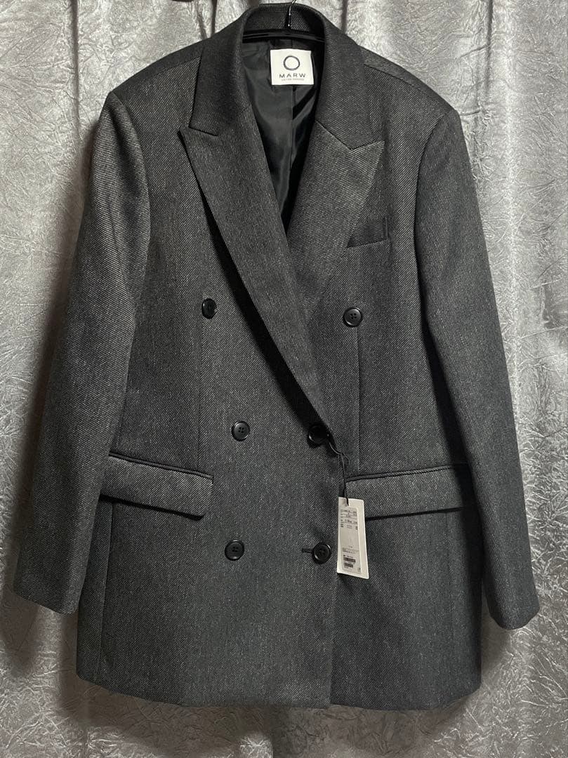 MARW ユナイテッドアローズ オーバー ダブル ジャケット 36 ダークグレー