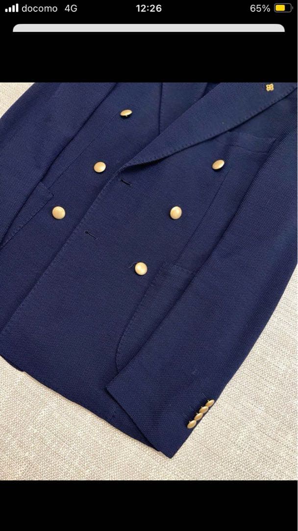 ルビアム1911 ネイビー ダブルブレスト ブレザー ホップサック