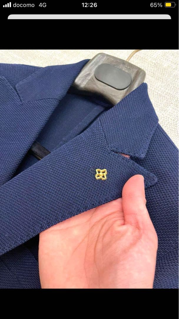 ルビアム1911 ネイビー ダブルブレスト ブレザー ホップサック