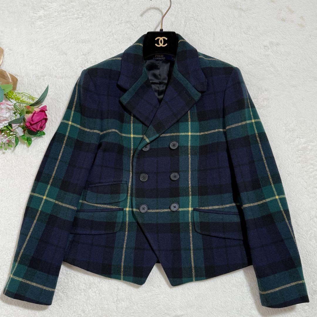 美品　ポロラルフローレン　ジャケット　チェック　グリーン　人気　M