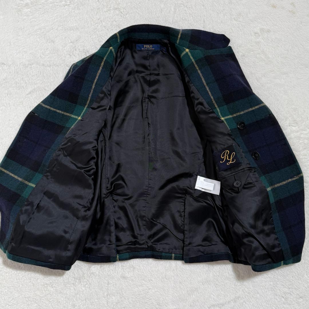 美品　ポロラルフローレン　ジャケット　チェック　グリーン　人気　M