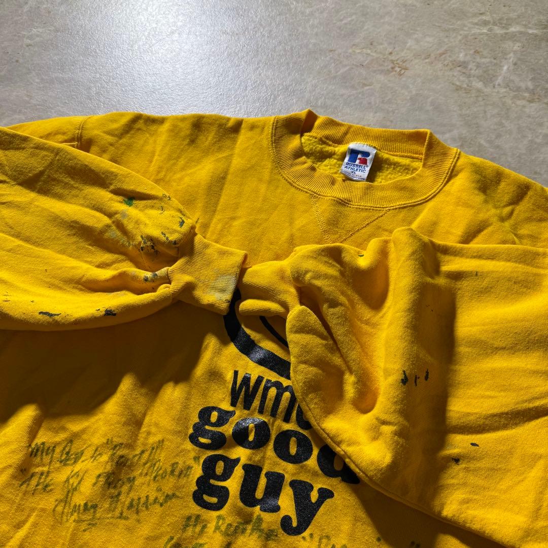 RUSSELL ATHLETICプリントスウェットUSA製古着ペンキ一点物希少