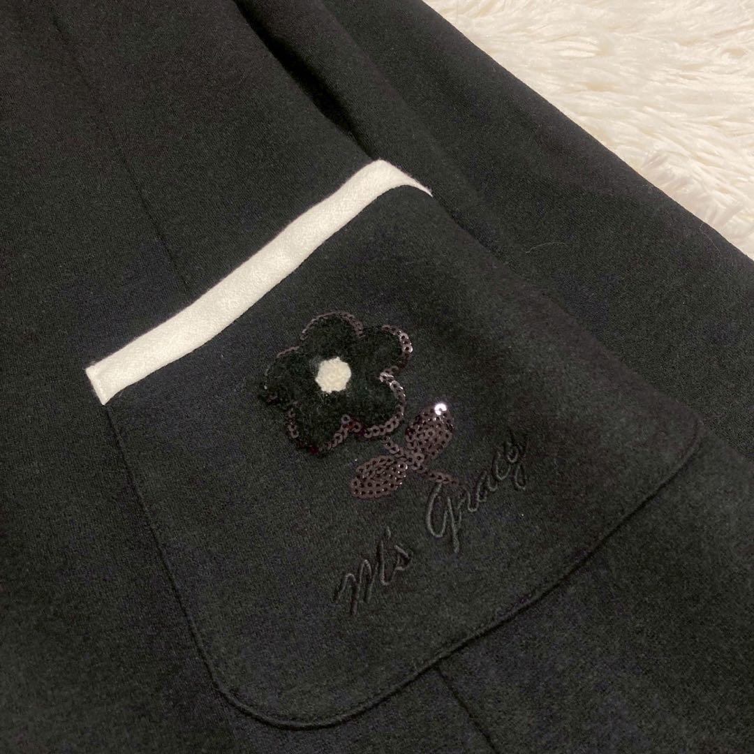 《良品》 M'S GRACY ワンピース ブラック 38 キレイめ お呼ばれ 花