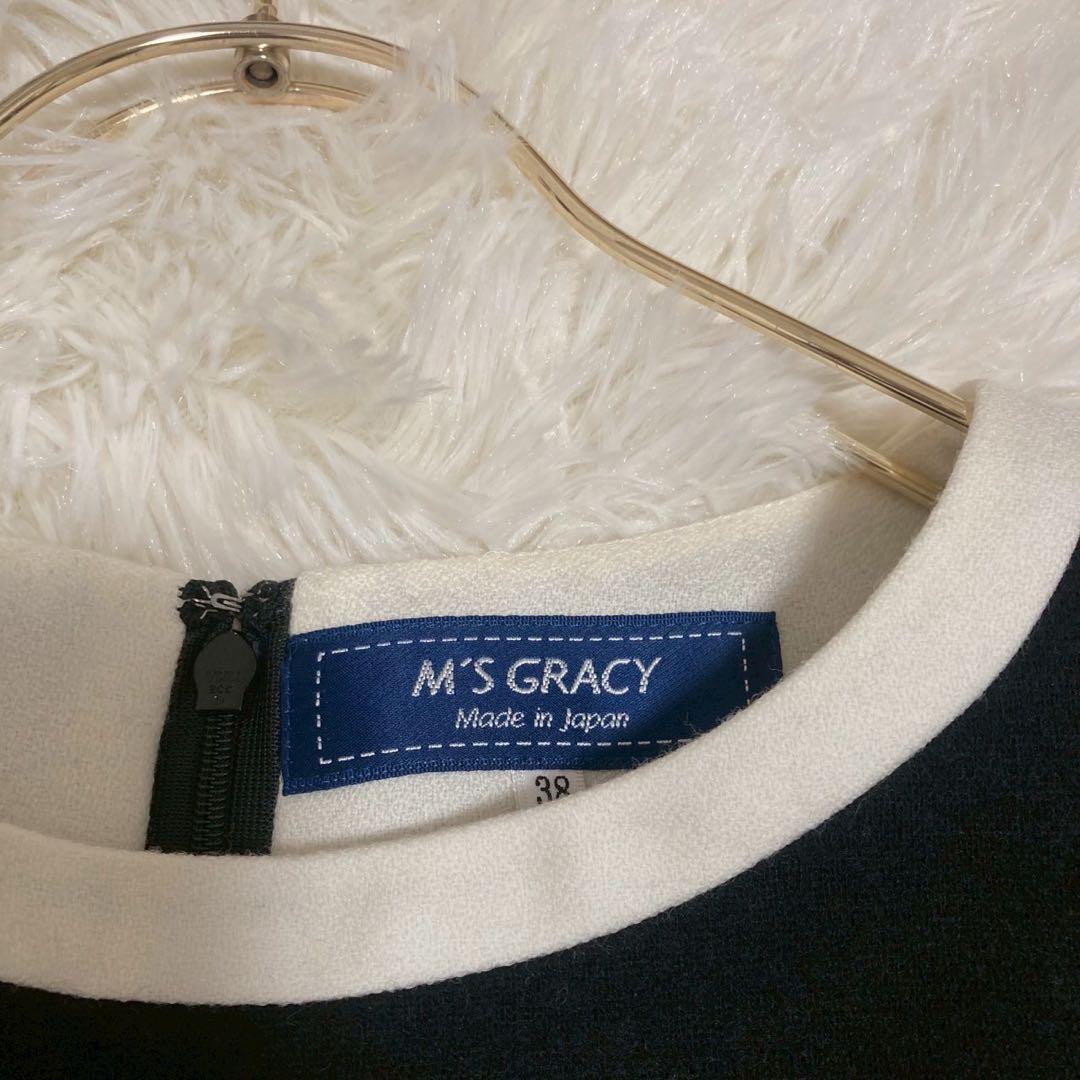 《良品》 M'S GRACY ワンピース ブラック 38 キレイめ お呼ばれ 花